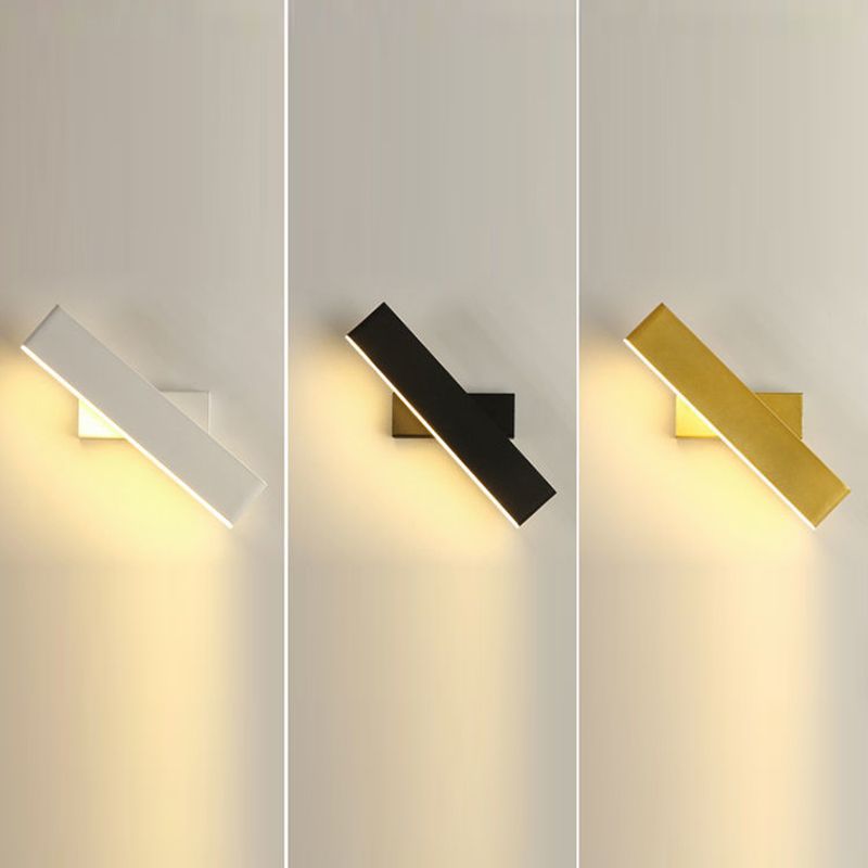 Rectangular LED Rotatable Wall Sconce in Modern Concise Style Wrought Iron Wall Lamp with Acrylic Shade