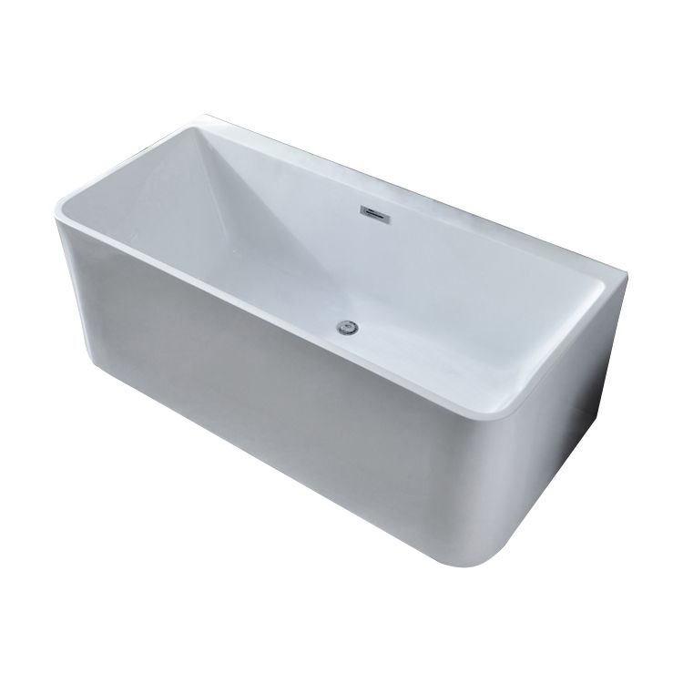 Back to Wall Bathtub Rectangular Antique Finish Soaking Bath