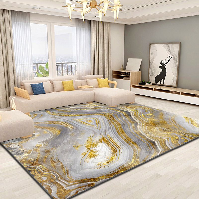 Modern Color Blooming Rug Color Mixed Polyester Area Carpet Stain Resistant Rug for Living Room