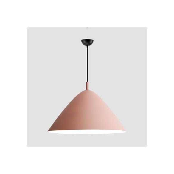 Nordic Candy Colored Pendant Fixture Pyramid Shade 10.5/13/16 Inch Wide One Light Aluminum Hanging Light for Cafe