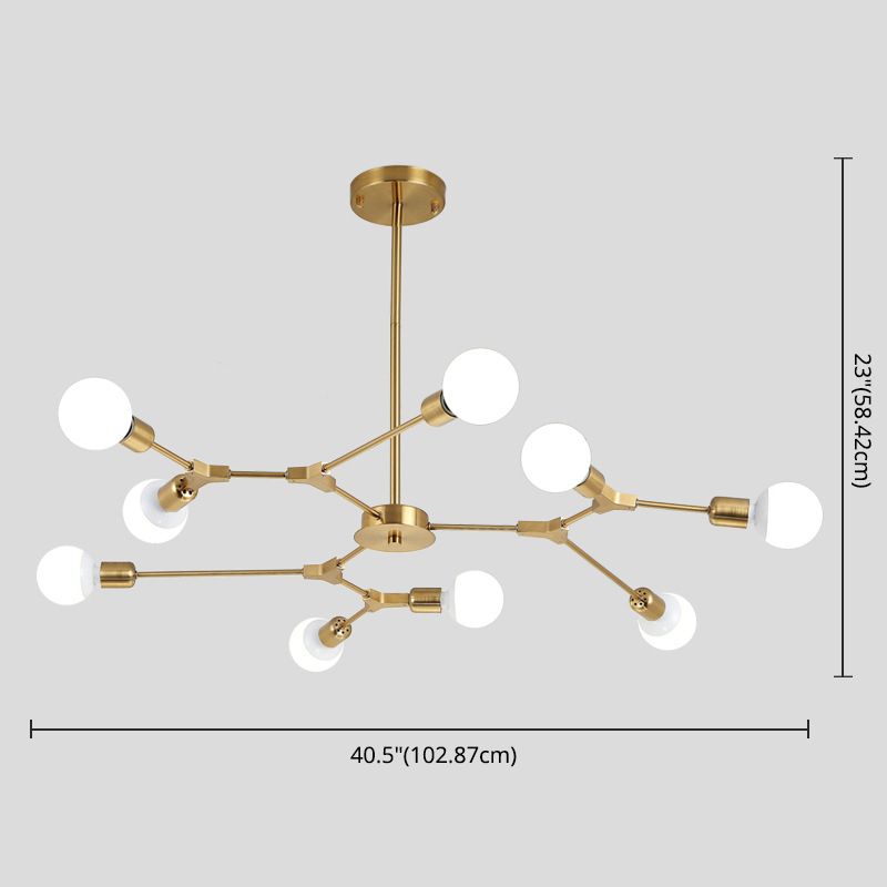 Modern Minimalist Style Branch Chandelier Lighting Fixtures Metal Chandelier for Living Room