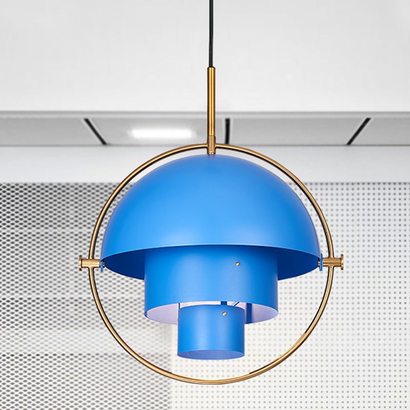 Lampada a sospensione a strati artistici moderni Lampada a sospensione in ferro elettroplate per sala da pranzo