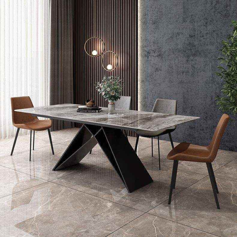 Modern Style Dining Room Sets with Sintered Stone Dining Table and Chairs