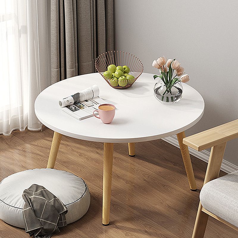 Modern Style Wood Color Solid Wood Base White/wood Color Density Board Top Coffee Table