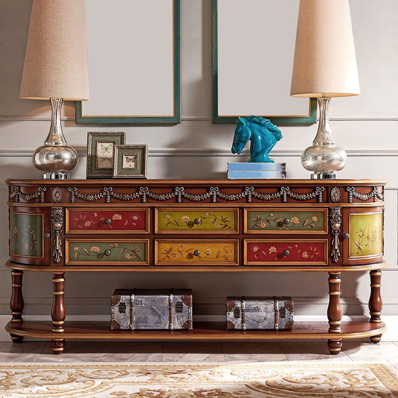 Victoria Half Moon Console Table Wood Console Sofa Table for Hall