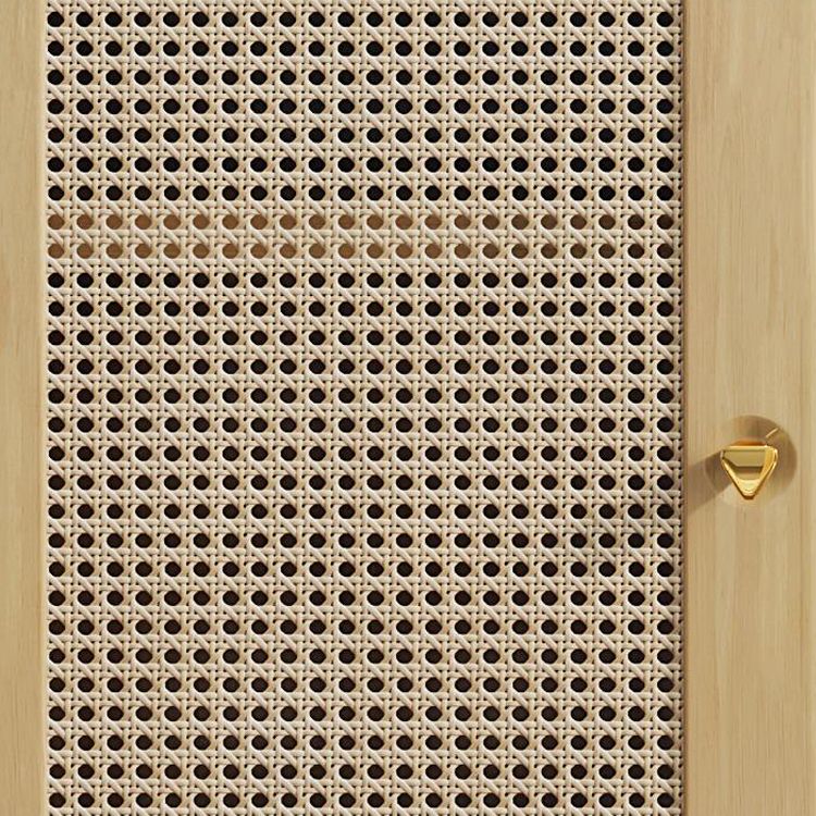 2 - Drawer and 2-Door Cabinet 42.5" Tall Rattan Storage Cabinet