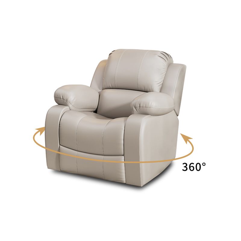 Metal Frame Standard Recliner Faux Leather  Recliner Chair with Lumbar