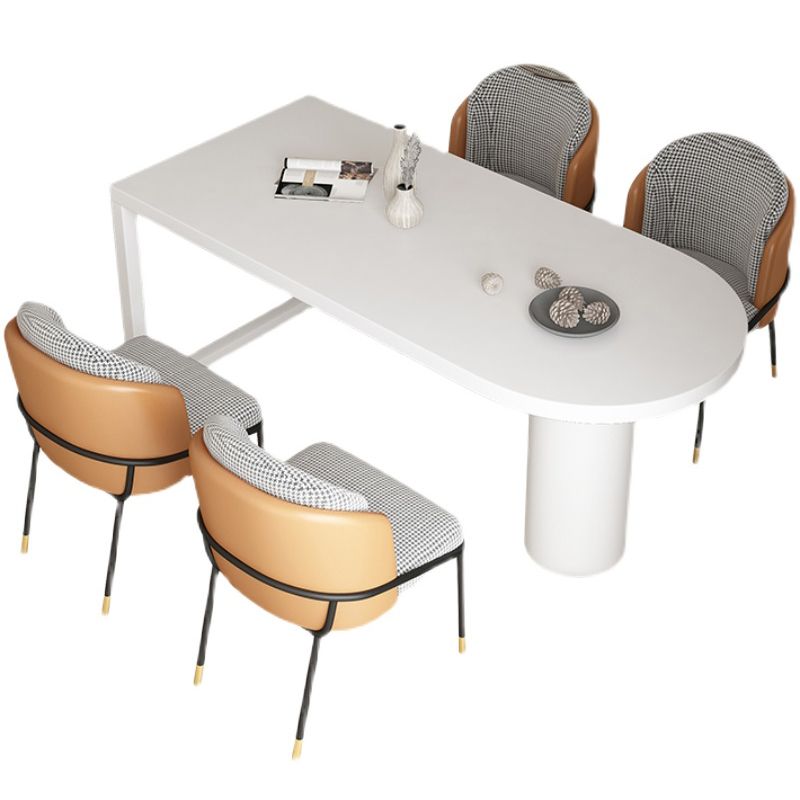Solid Wood Contemporary Free Form Dining Table Wood Top Table for Dining Room