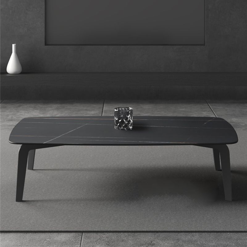 Rectangular Slate 4 Legs Coffee Table 16.5" High Stone 1 Single Cocktail Table