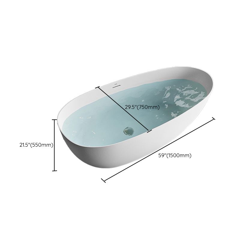 Soaking Stone Bathtub Antique Finish Oval Back to Wall Bath Tub