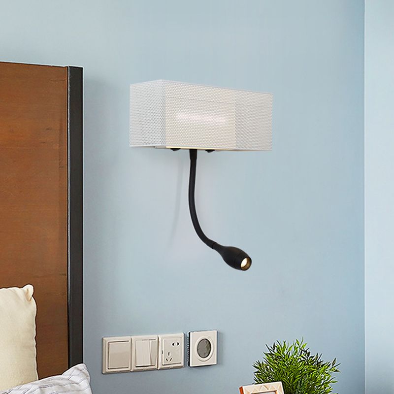 Metal de malla rectangular Flush Splique Modernismo Luz de pared LED en blanco con diseño rotativo