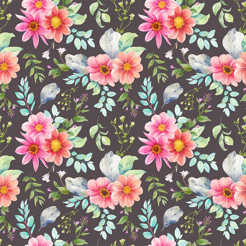 Modern Blossom Flower Print Mural Wallpaper Pastel Color Florentine Wall Covering