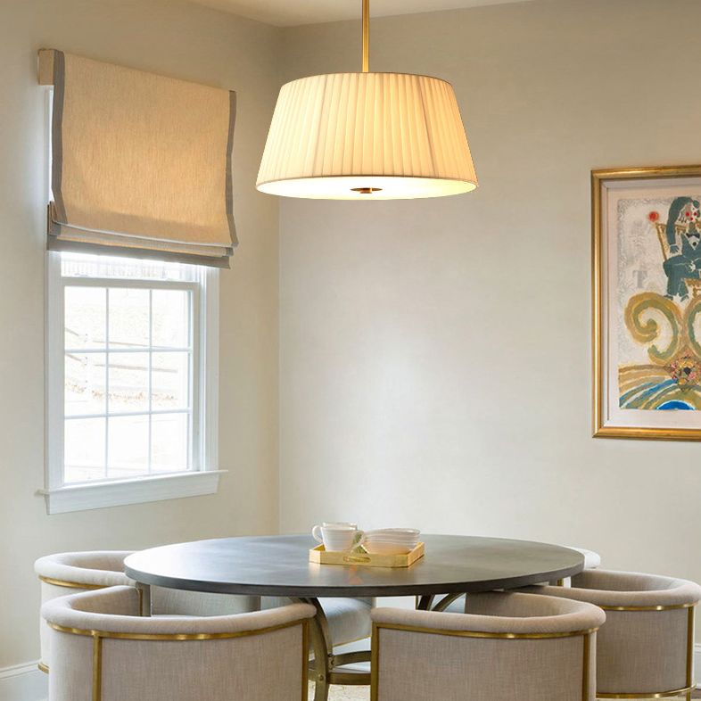 Tapered Semi Flush Mount Light Fabric Traditional Flush Mount Ceiling Light Fixtures for Living Room