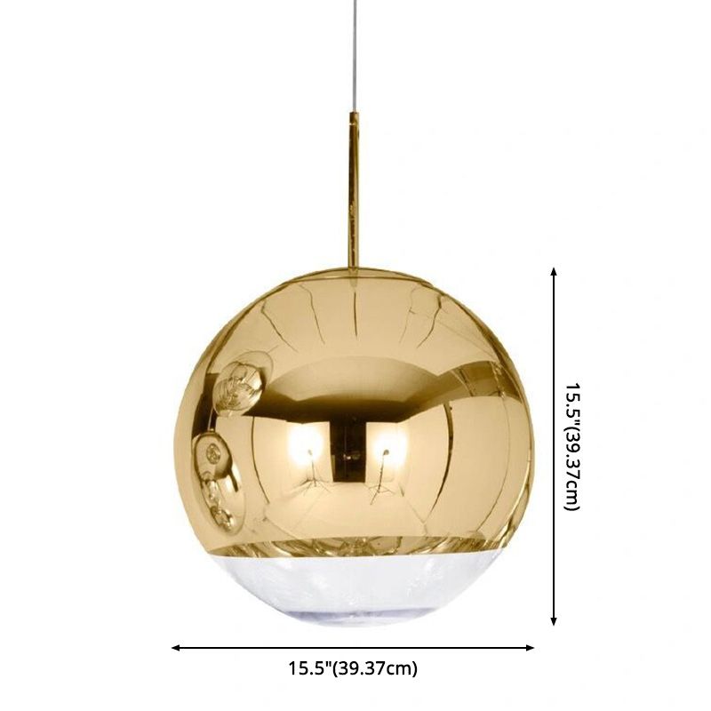 1 Light Glass Pendant Ceiling Lights Modern Spherical Hanging Ceiling Lights for Dining Room