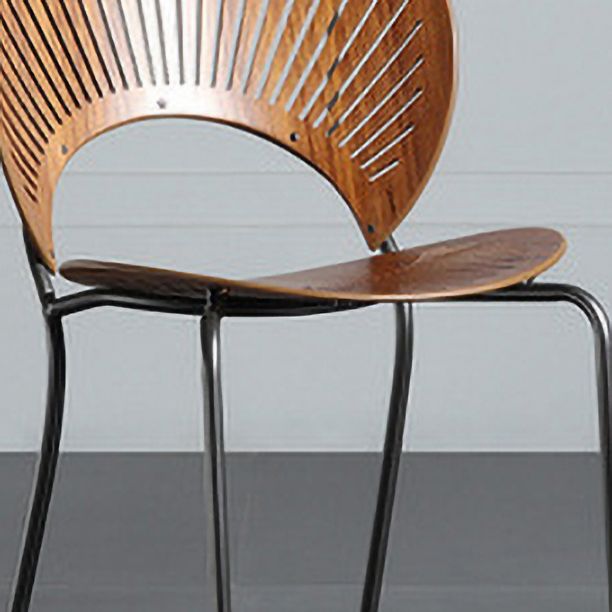 Sillas de metal de estilo industrial, silla lateral con respaldo abierto para comedor (juego de 2)