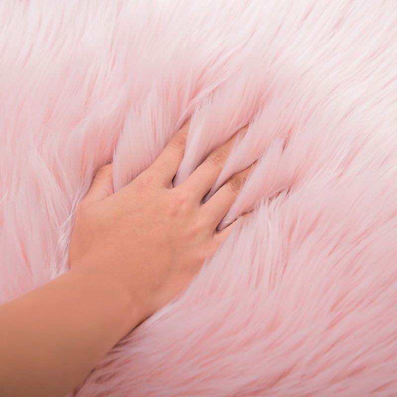 Stylish Solid Color Area Carpet Shag Polyester Area Rug Easy Care Rug for Bedroom
