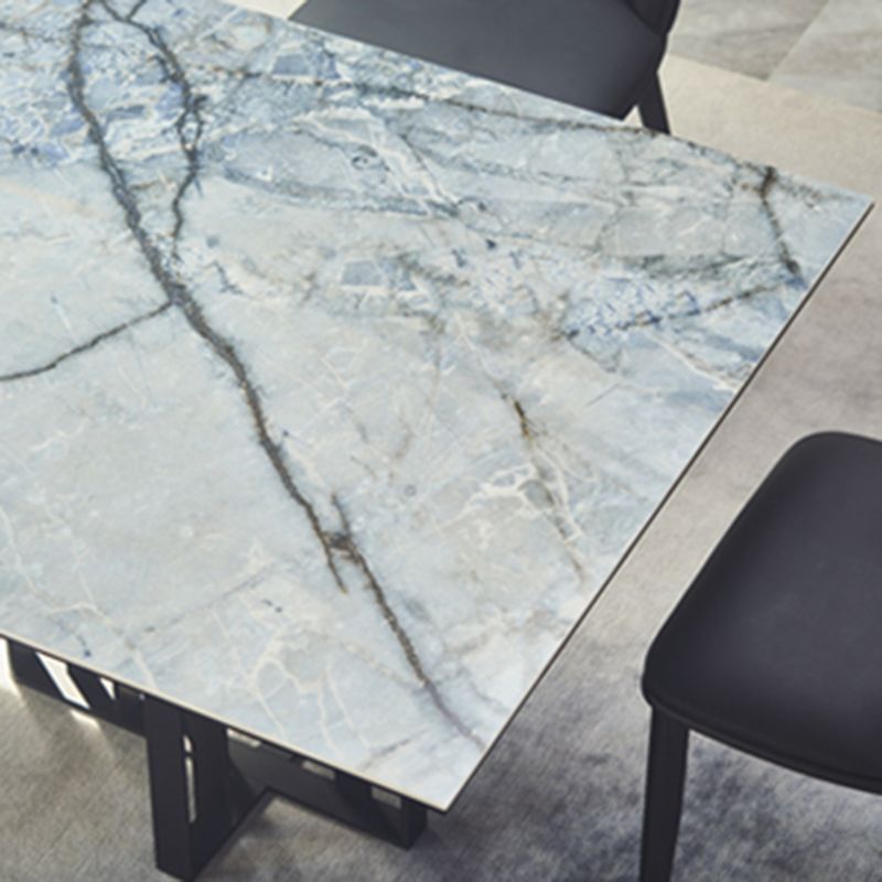 Nordic Style 1/2/5/7 Pieces Dining Chairs Set Rectangle Stone Furniture in Gray