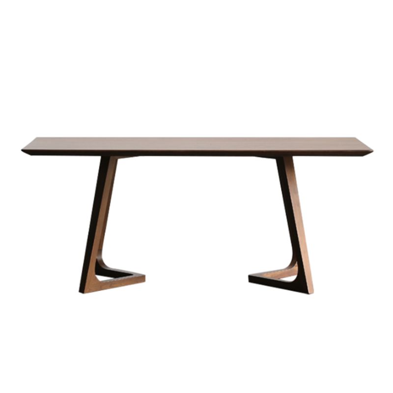 Rechteck minimalistische Esstisch Holzfarbe fester Tisch aus massivem Holz