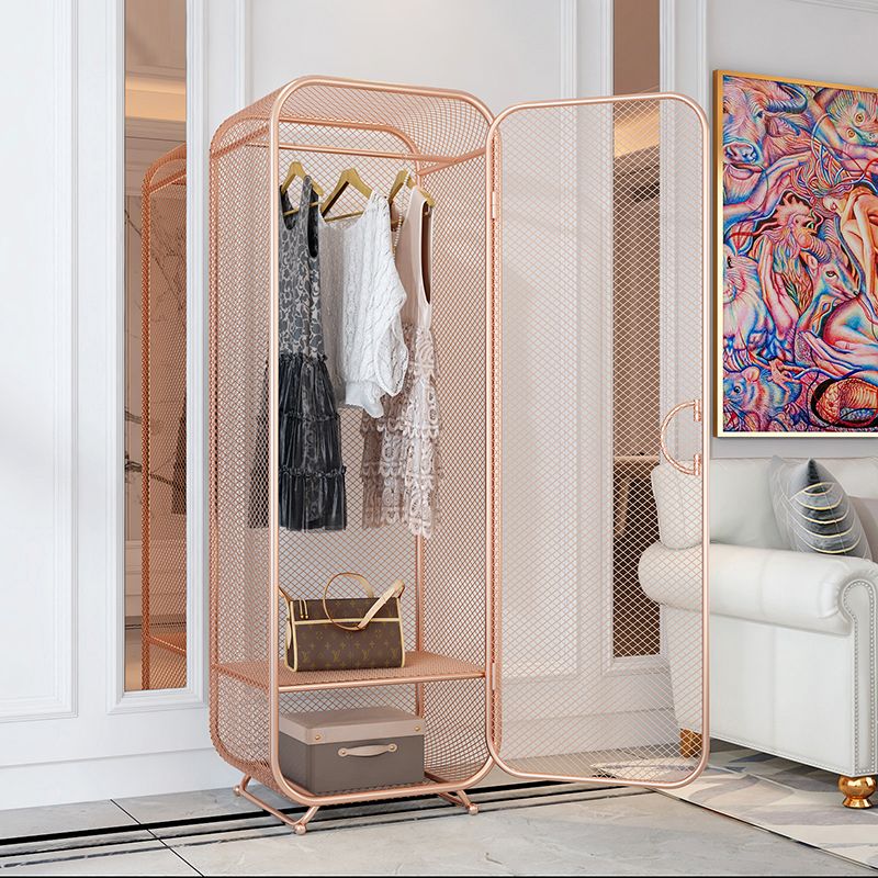 Bedroom Metal Wardrobe Cabinet Industrial Storage Cabinet with Garment Rod