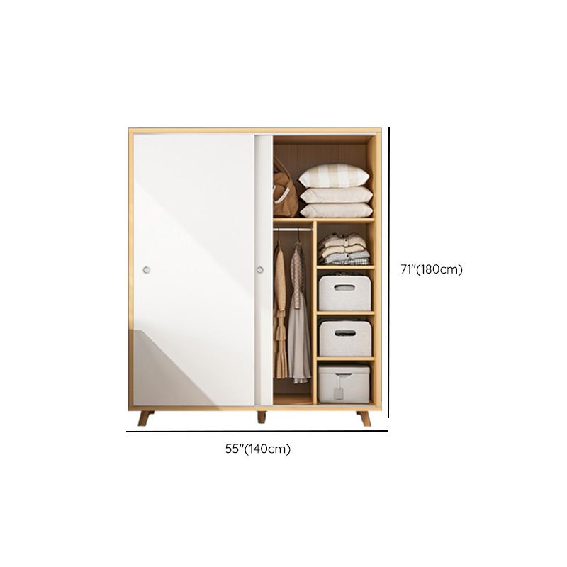 Rectangular Wardrobe Cabinet Modern Minimalist Wooden Wardrobe Armoire