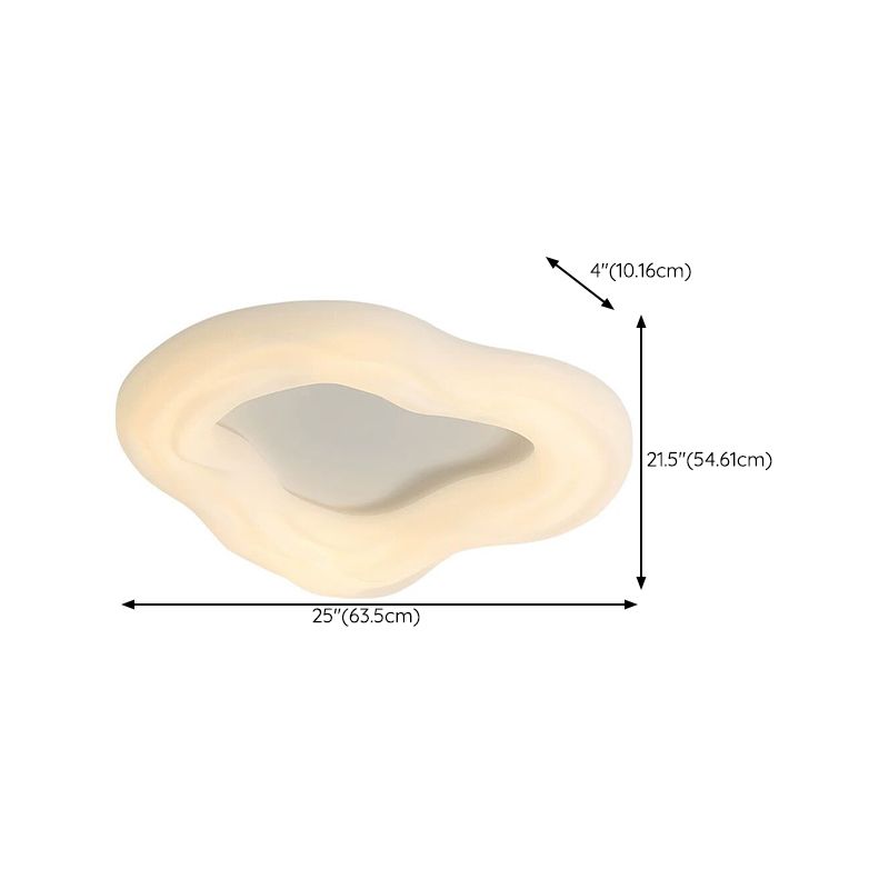 LED Cloud Shape Ceiling Flush Mount in Ivory White Contemporary Ceiling Flush