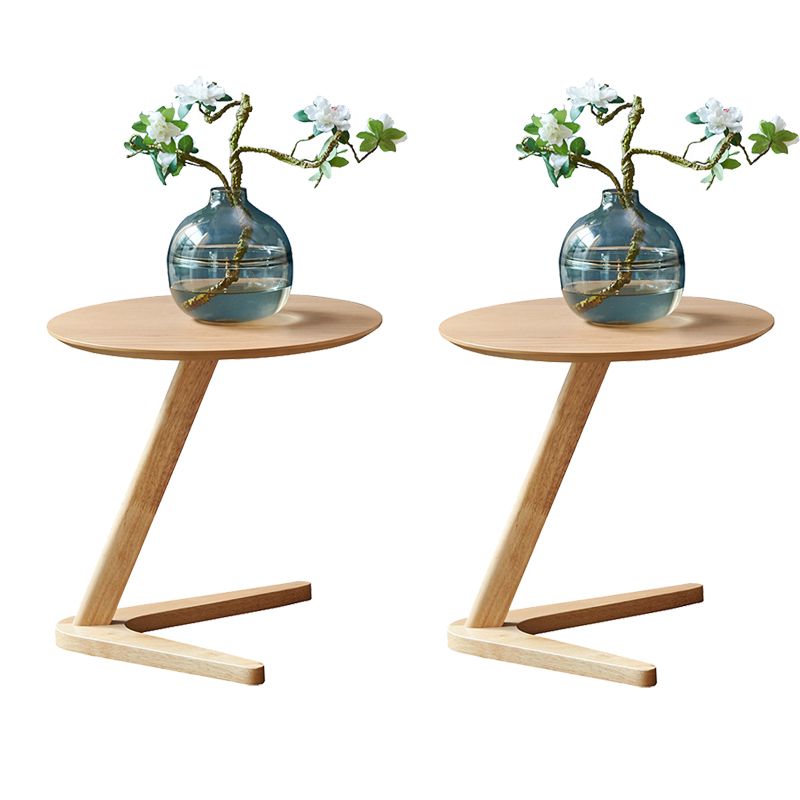 Scandinavian Solid Wood End Table Abstract Round Living Room Side Table
