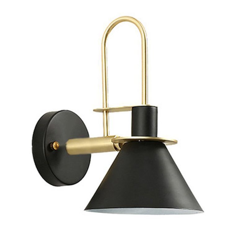 Single Modernism Polished Metallic Shaded Wall Mounted for Foyer