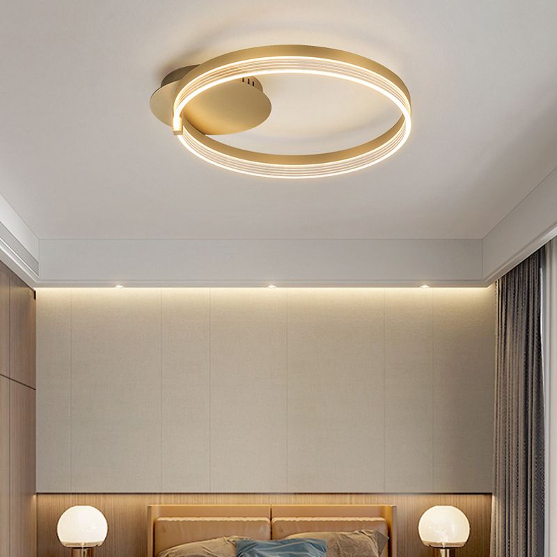 Geometric Flush Mount Light Fixture Modern Metal Flush Light in Gold