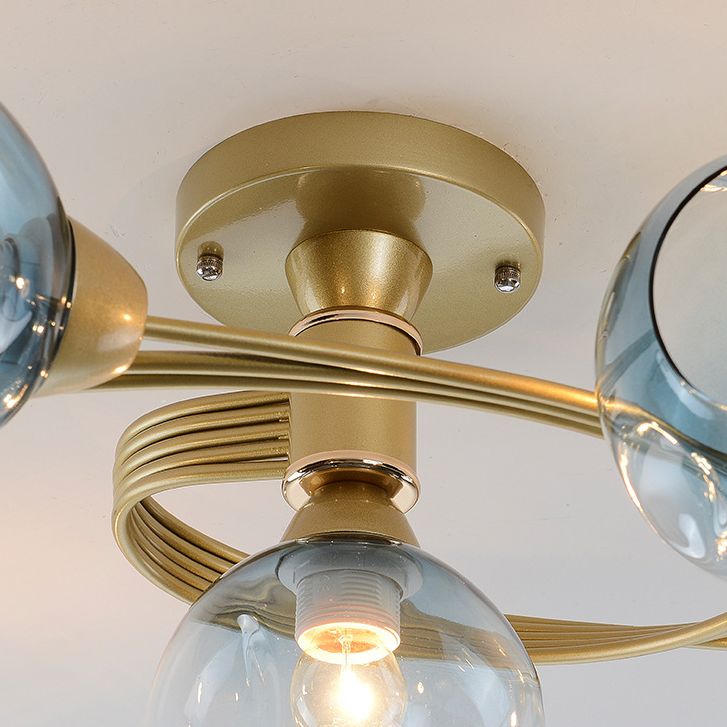 Minimalist Cup Ceiling Light Nordic Glass Shade Ceiling Mounted Fixture for Living Room