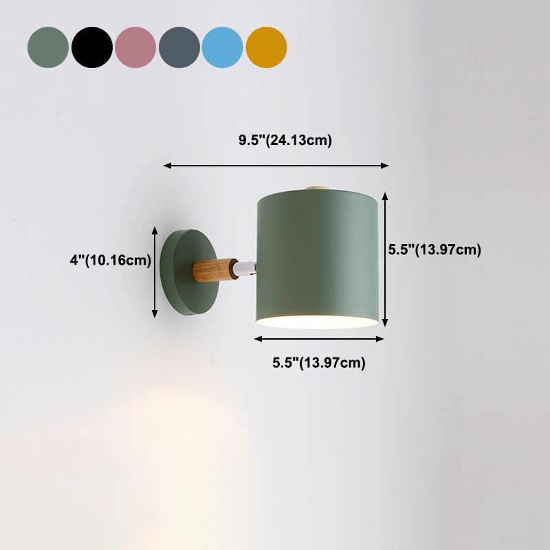 Cylinder Wall Mounted Lamps Modern Style Metal 1 Light Wall Light Sconces