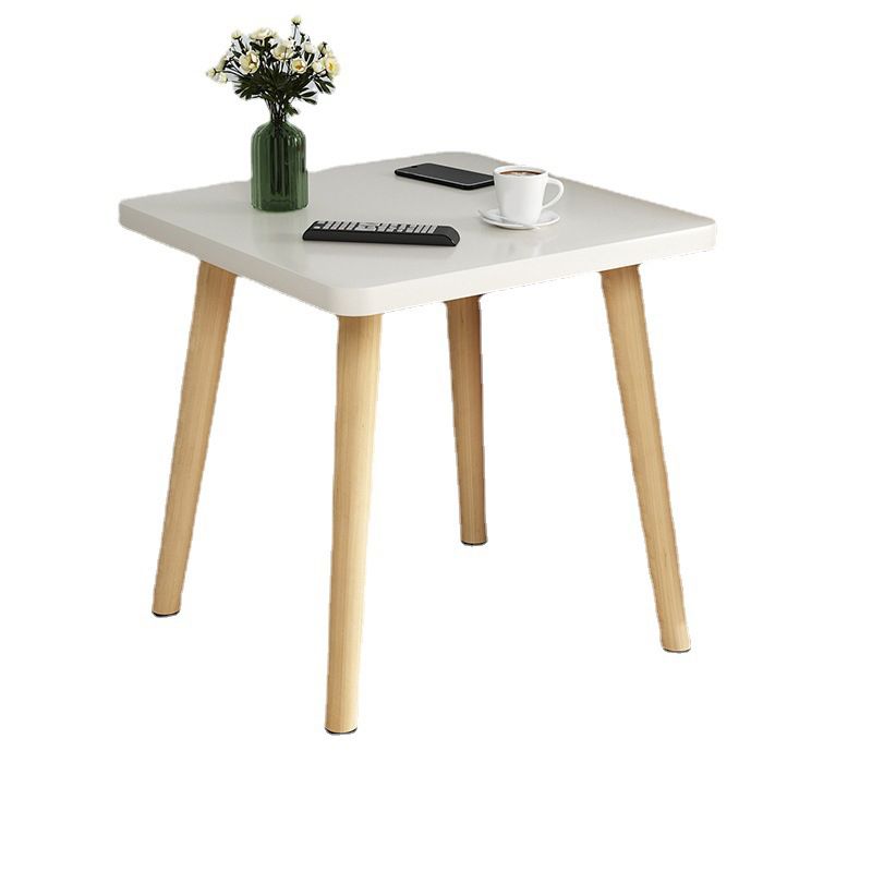 Scandinavian 16.5-inch Tall Wood Top End Table Square 4 Legs Side Table