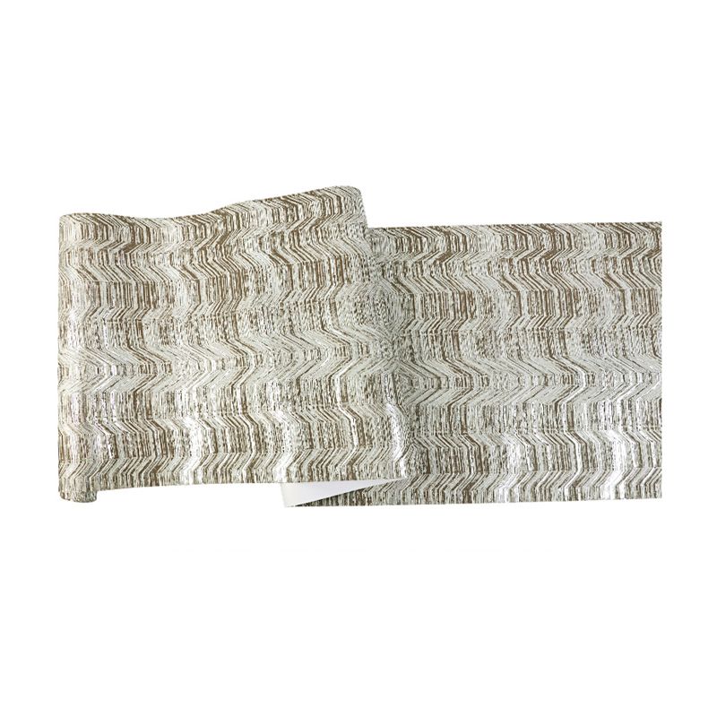 Modern Wave Line Wallpaper for Living Room 33' L x 20.5" W Wall Decor in Brown-Beige