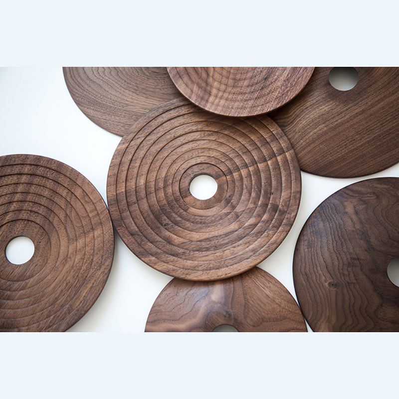 Flying Saucer Wooden Hanging Lighting Nordic 1 Bulb Pendant Light for Dining Room