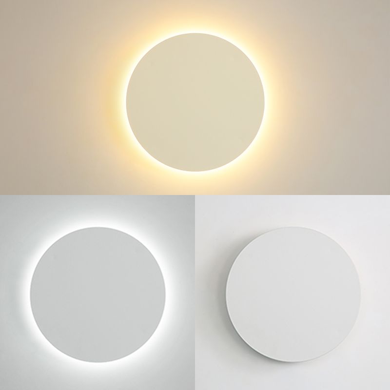1-Light Round Shade Murce Murce Modern Simple Style Wall Éclairage en blanc