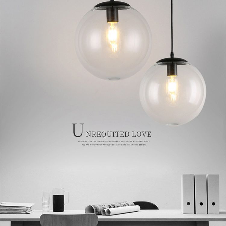 1 Light Spherical Pendant Lighting Modern simplicity Glass Pendant Ceiling Lights for Restaurant