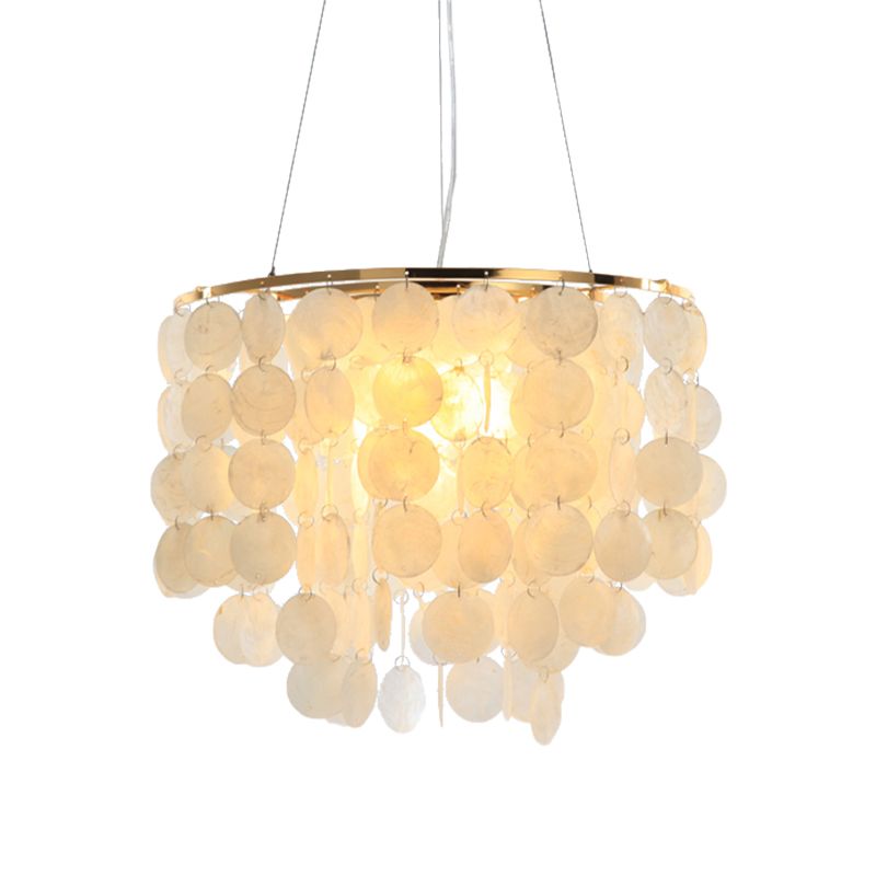 15 "/19.5" /27.5 "dia gelaagde kroonluchter hanglamp moderne schaal 4 lichten witte hangende hanglamp