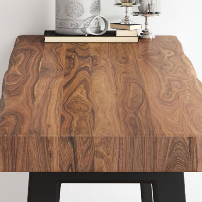 Table de la barre de pin brun industriel Rectangle Table du bistrot de piédestal double noir (unique table)