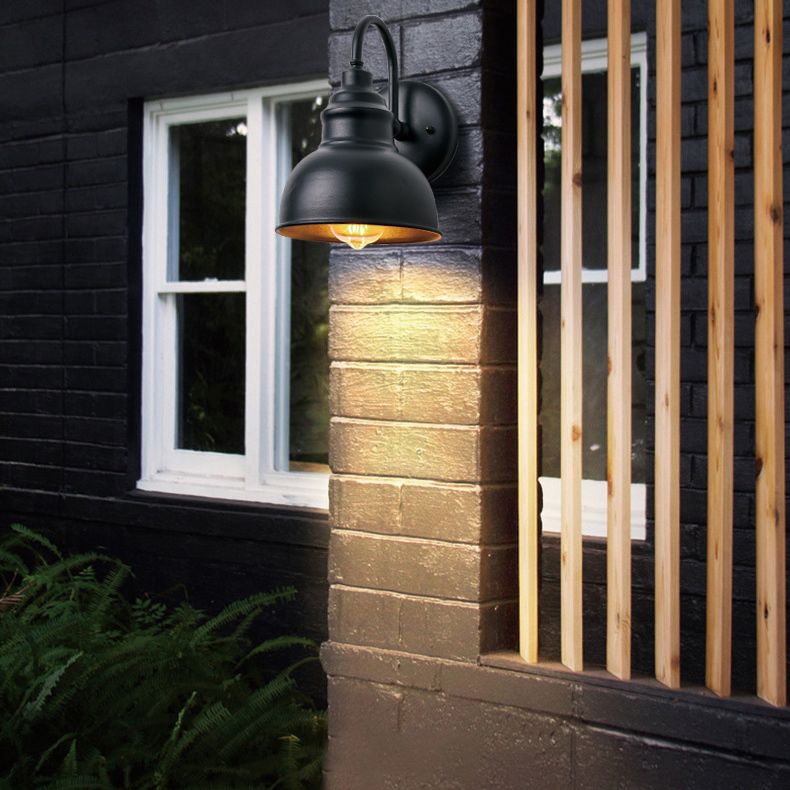 Dome Wall Mounted Lamps Vintage Industrial Metal Wall Sconces Lighting Fixtures for Courtyard