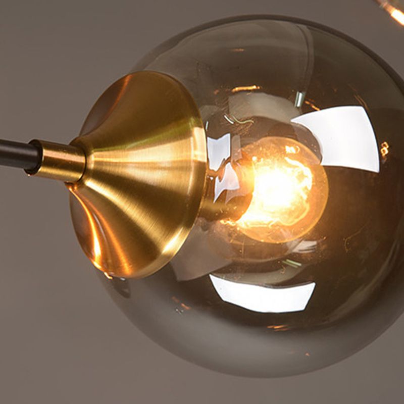 Glazen ronde vorm spoelplafondlicht moderne multi -lichten spoel de houding verlichting in zwart