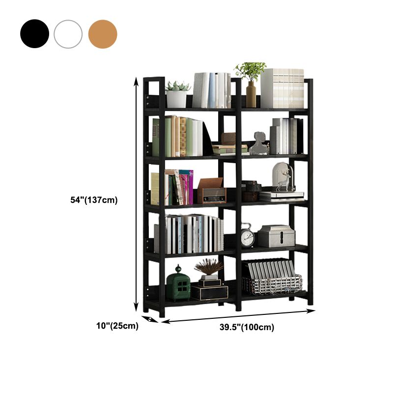 Open Steel Wood Bookcase Modern Home Simple Office Rectangular Bookshelf