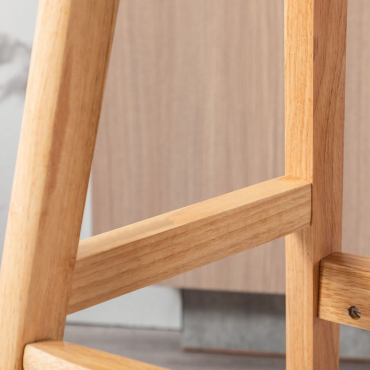 Industrial Armless Backrest Counter Stool Rubber Wood Cafe Bar Stool with Cushion