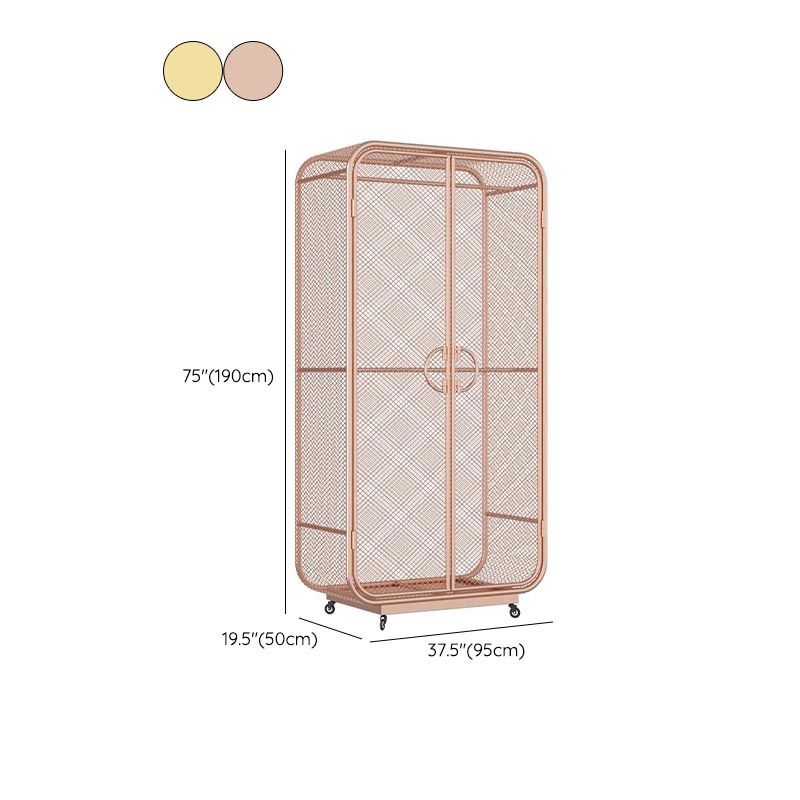 Industrial Style Wardrobe Bedroom Metal Wardrobe Closet with 2 Doors