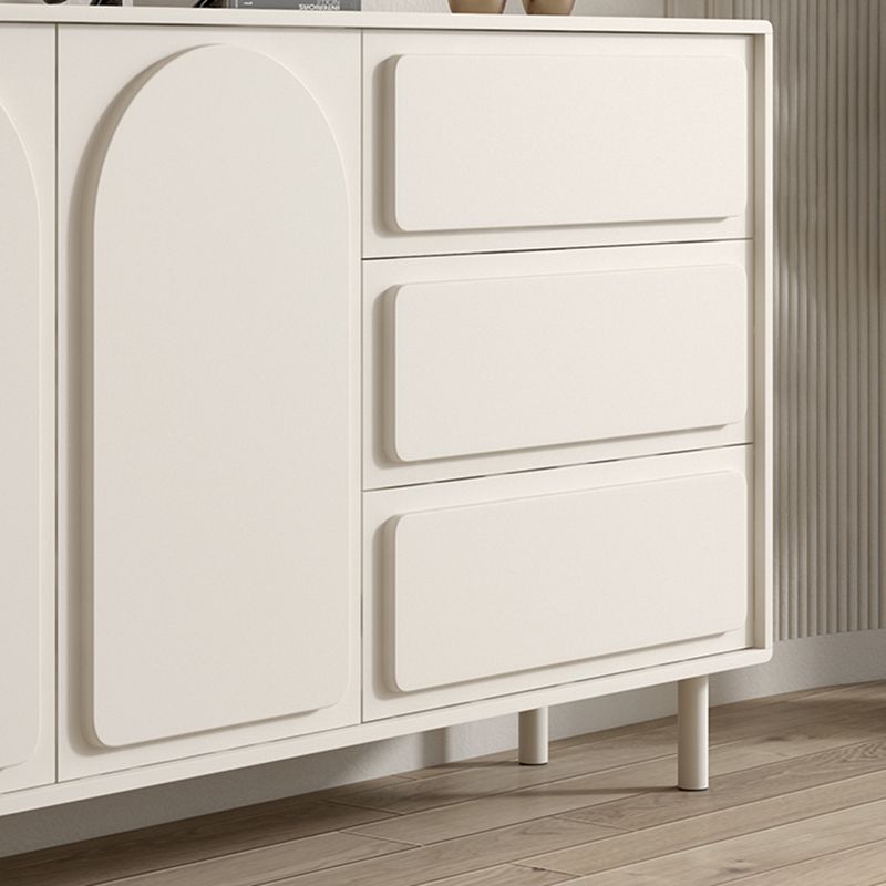 37.4"Tall White Wooden Cabinet , 3- Drawer Rectangle Accent Cabinet