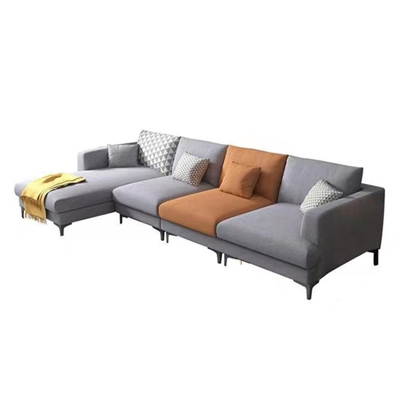 Scandinavian Fabric Living Room Seating Recessed Arm Pillows sofa