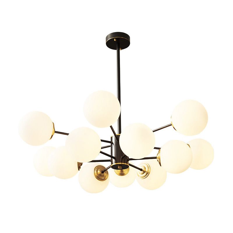 Lampada il lampadario in vetro di latte industriale Globe Multi Lights Lampadina Hanging Light