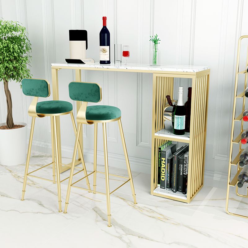 Glam – tabouret de comptoir sans accoudoirs, tabouret de bar en fer avec coussin en daim