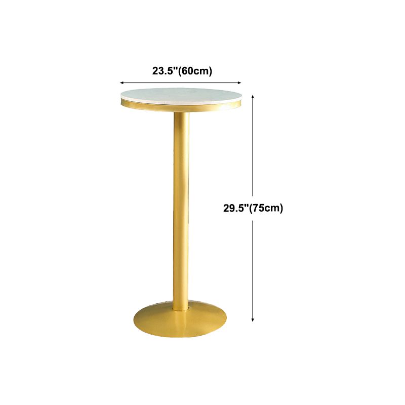 Mesa de barra de oro glamorosa mármol sintético 23.6 "w