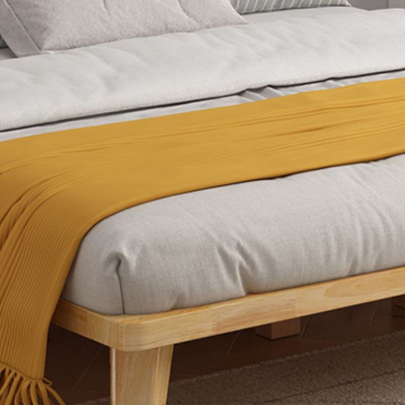 Scandinavian Solid Wood Platform Bed 13.39" High Natural Bed Frame Set