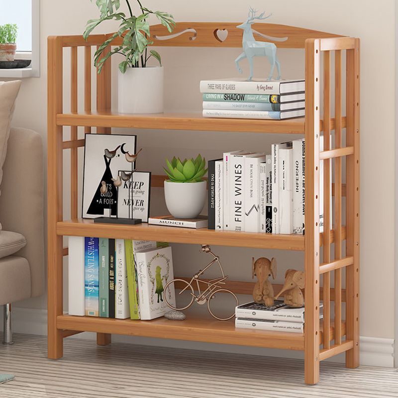 Contemporary Bookcase Open Shelf Bamboo Vertical Shelf Bookcase