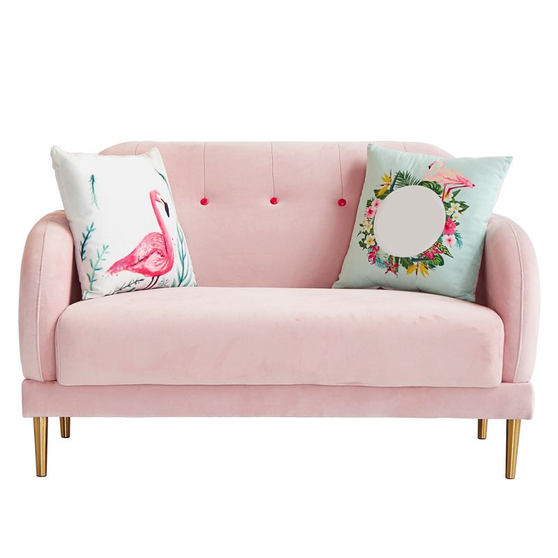 Contemporary 34.25" H Solid Color Velvet Square Arm Sofa for Living Room